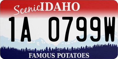 ID license plate 1A0799W