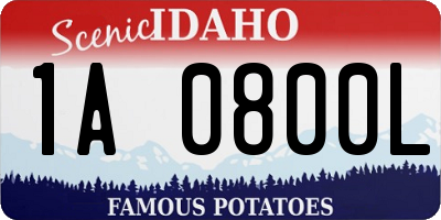 ID license plate 1A0800L