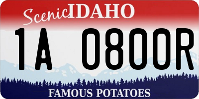 ID license plate 1A0800R