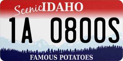 ID license plate 1A0800S