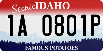 ID license plate 1A0801P