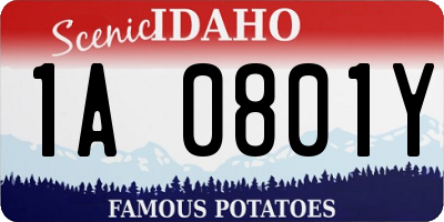 ID license plate 1A0801Y