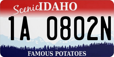 ID license plate 1A0802N