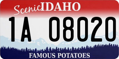 ID license plate 1A0802O