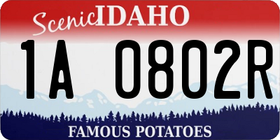 ID license plate 1A0802R