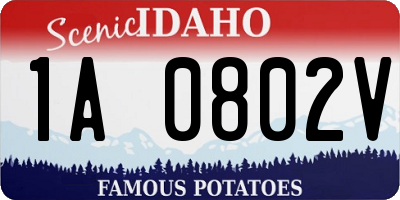 ID license plate 1A0802V