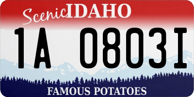ID license plate 1A0803I