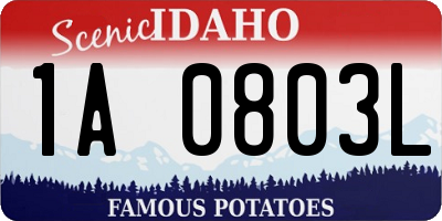 ID license plate 1A0803L