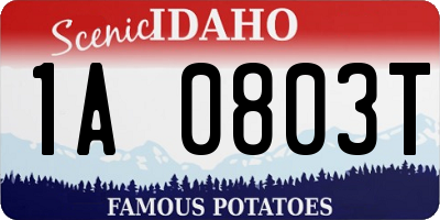 ID license plate 1A0803T