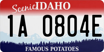 ID license plate 1A0804E
