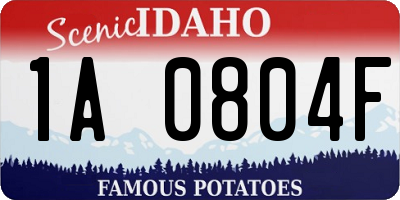 ID license plate 1A0804F