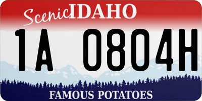 ID license plate 1A0804H