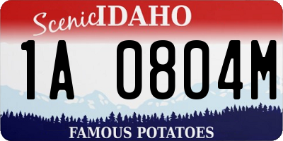 ID license plate 1A0804M