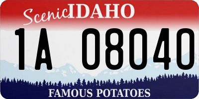 ID license plate 1A0804O