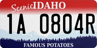 ID license plate 1A0804R