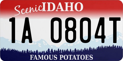 ID license plate 1A0804T