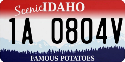ID license plate 1A0804V
