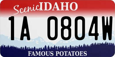 ID license plate 1A0804W