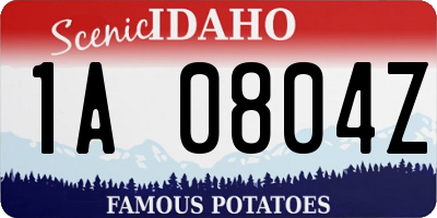ID license plate 1A0804Z