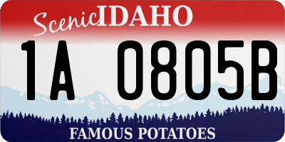 ID license plate 1A0805B