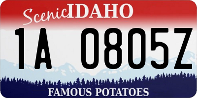 ID license plate 1A0805Z