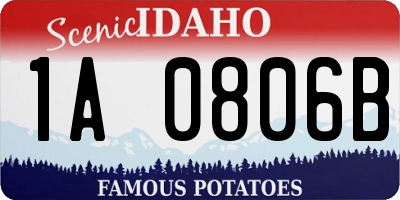 ID license plate 1A0806B