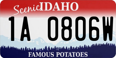 ID license plate 1A0806W