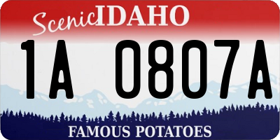ID license plate 1A0807A