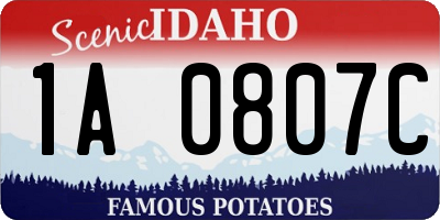 ID license plate 1A0807C