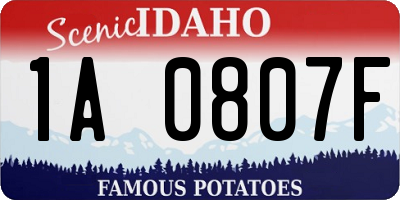 ID license plate 1A0807F