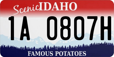 ID license plate 1A0807H