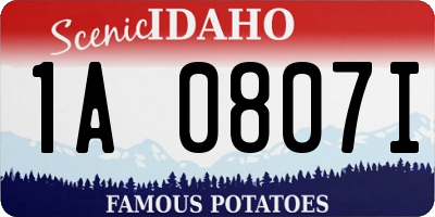 ID license plate 1A0807I