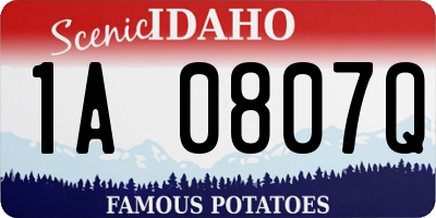 ID license plate 1A0807Q