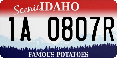 ID license plate 1A0807R