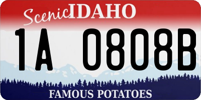 ID license plate 1A0808B