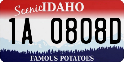 ID license plate 1A0808D