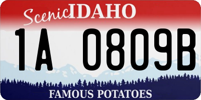 ID license plate 1A0809B