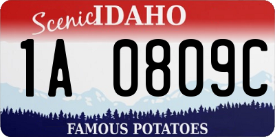 ID license plate 1A0809C