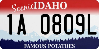 ID license plate 1A0809L