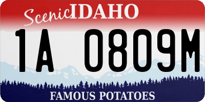 ID license plate 1A0809M