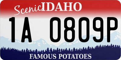 ID license plate 1A0809P