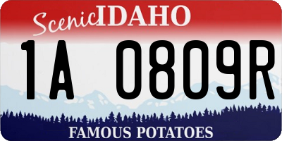 ID license plate 1A0809R
