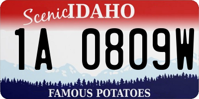 ID license plate 1A0809W