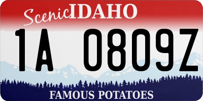 ID license plate 1A0809Z