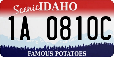 ID license plate 1A0810C