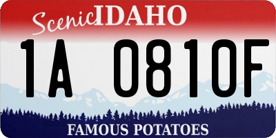 ID license plate 1A0810F