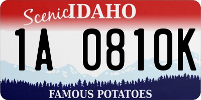 ID license plate 1A0810K