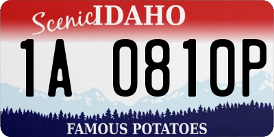 ID license plate 1A0810P
