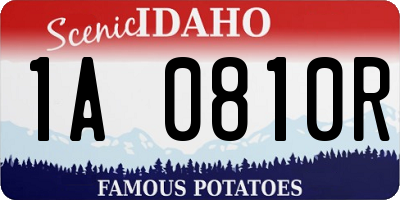 ID license plate 1A0810R