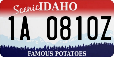 ID license plate 1A0810Z